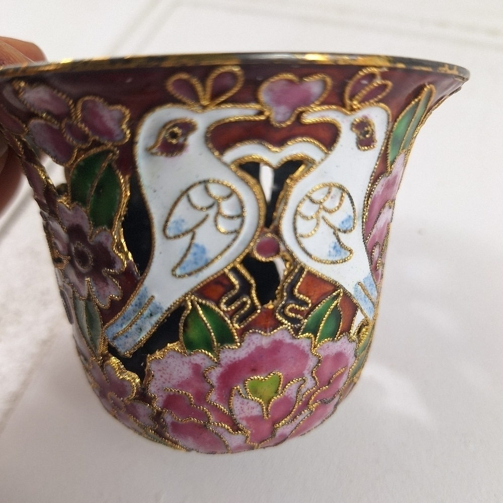 Chinese Enameled Cloisonne  Votive Holder - Picture 2 of 10